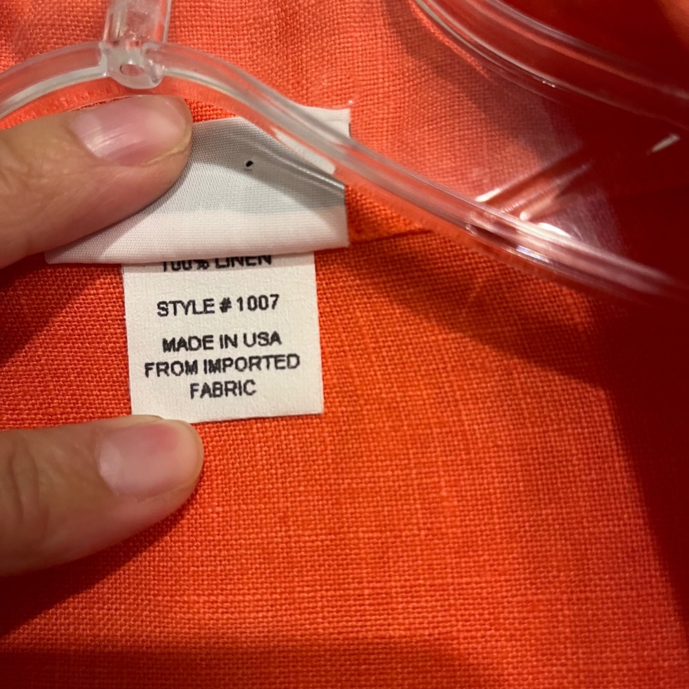 Habitat Jacket Topper Blazer 100% Linen Flax Orange Coral Mother of Pearl Medium - Picture 7 of 7